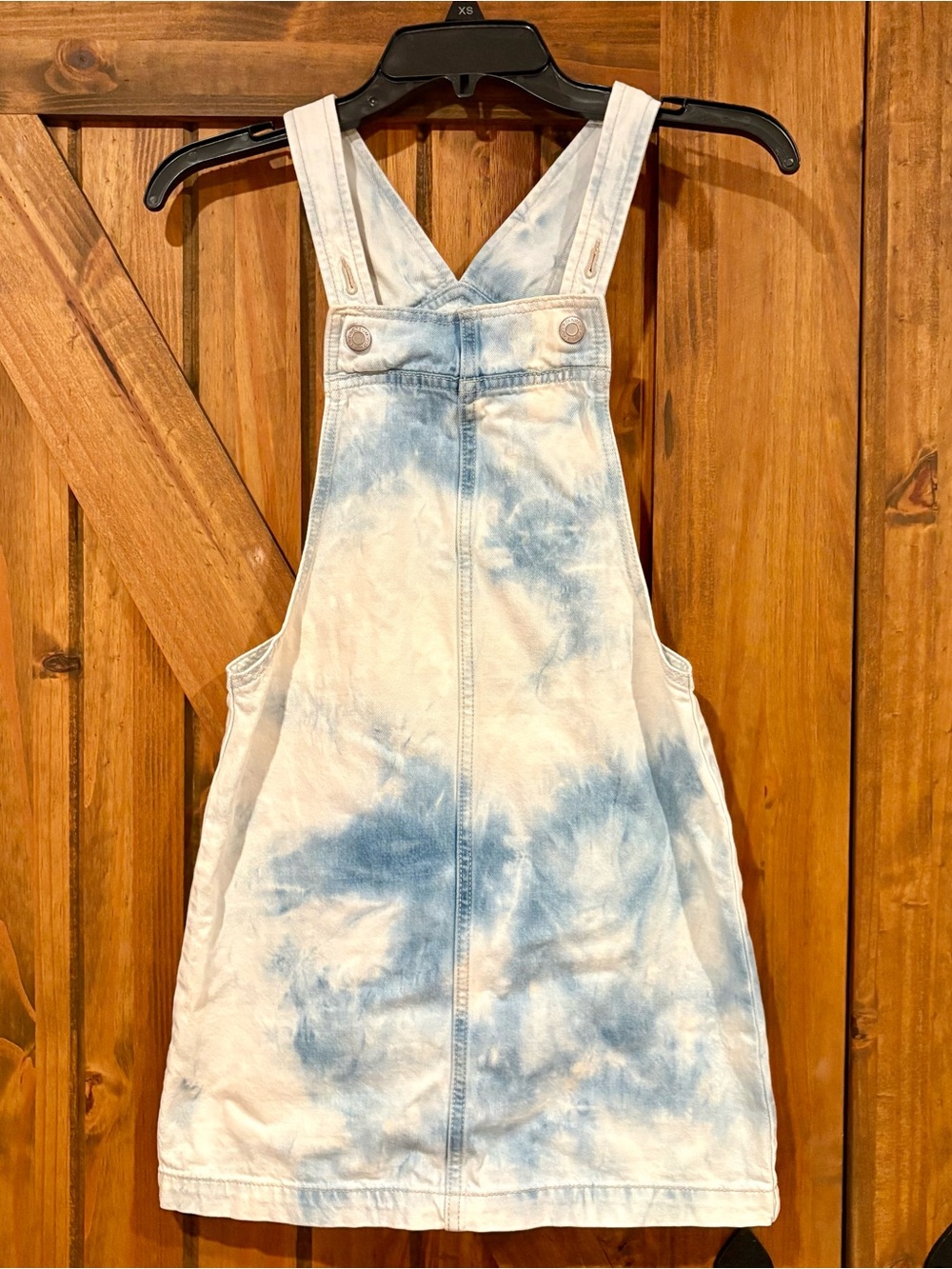Kids Gap Tie-Dye Denim Overall Dress - Light Blue
